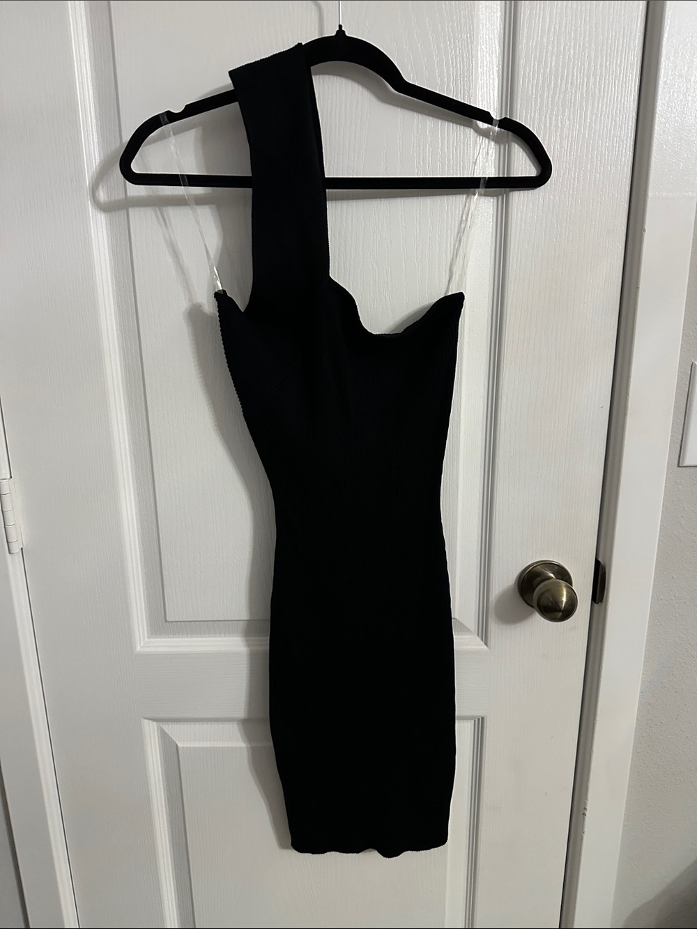 Women's Black One-Shoulder Bodycon Dress
